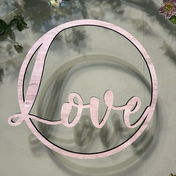 DECORAZIONE WEDDING SHABBY IN MDF D57 CM  (Cod. 37572-01)