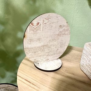 SET 12 SEGNAPOSTO TONDO SHABBY IN MDF D12 CM  (Cod. 37577-01)
