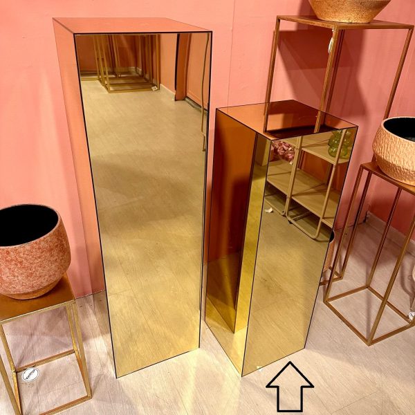 COLONNA PLEXI SPECCHIO ORO  26X26 H80 CM  (Cod. 37570-01)