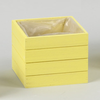 CASSETTA LEGNO QUADRATA PER VASO D12 CM giallo (Cod. 31890-03)