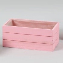 CASSETTA LEGNO RETT. PER 2 VASI D.12 CM rosa (Cod. 31893-02)
