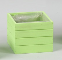 PORTAVASO LEGNO QUADRATO PER 1 VASO D10 CM verde-acido (Cod. 37211-04)