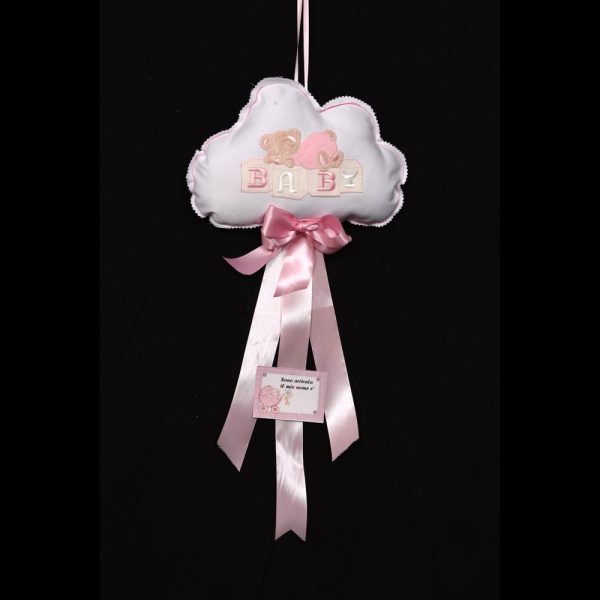 FIOCCO NASCITA ARTIGIANALE NUVOLA rosa (Cod. 37749-02)