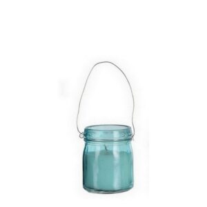 CANDELA IN VASETTO COLORATO - H8 D6,5 cm azzurro (Cod. 28162-01)