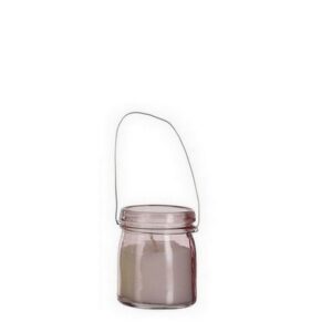 CANDELA IN VASETTO COLORATO - H8 D6,5 cm rosa (Cod. 28162-04)