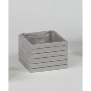 CASSETTA LEGNO QUADRATA PER VASO D12 CM grigio (Cod. 31890-05)