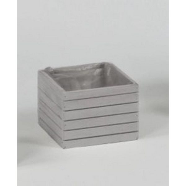 CASSETTA LEGNO QUADRATA PER VASO D12 CM grigio (Cod. 31890-05)