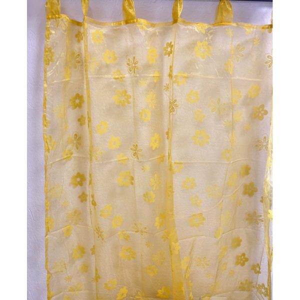TENDA 140X240 CM giallo-stampa-fiori (Cod. 14660-02)