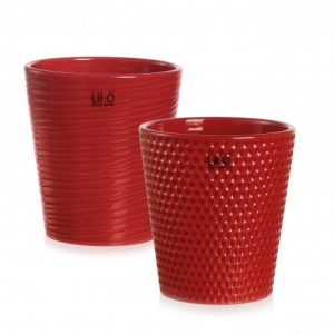 SET 6 PZ CASPO' LINE/POIS D13 H14 CM  rosso (Cod. 37669-05)