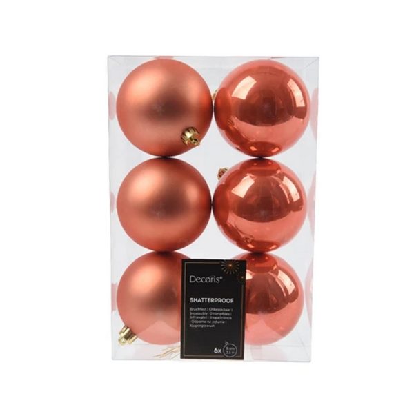 6 PZ. PALLINE DI NATALE D.8 CM  spiced-pumpkin (Cod. 38109-08)