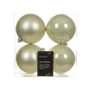 4 PZ. PALLINE DI NATALE D10 CM  bianco-menta (Cod. 38102-13)