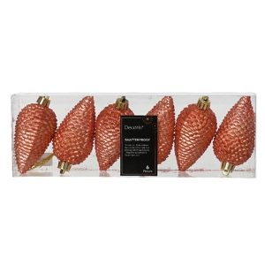 6 PZ. PIGNE DI NATALE DA APPENDERE GLITTER H.8 D.4,5 CM  spiced-pumpkin (Cod. 38104-05)