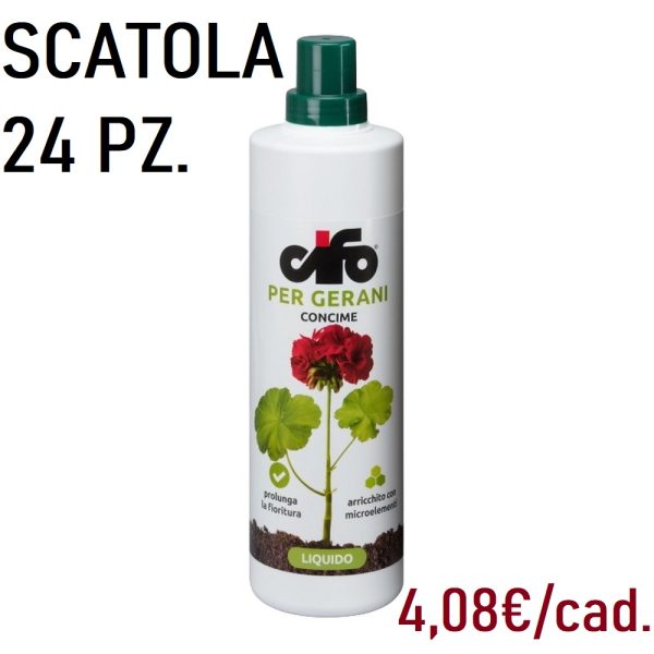 CIFO CONCIME LIQUIDO PER GERANI ML.500 SCATOLA 24 PZ.  (Cod. 38002-01)
