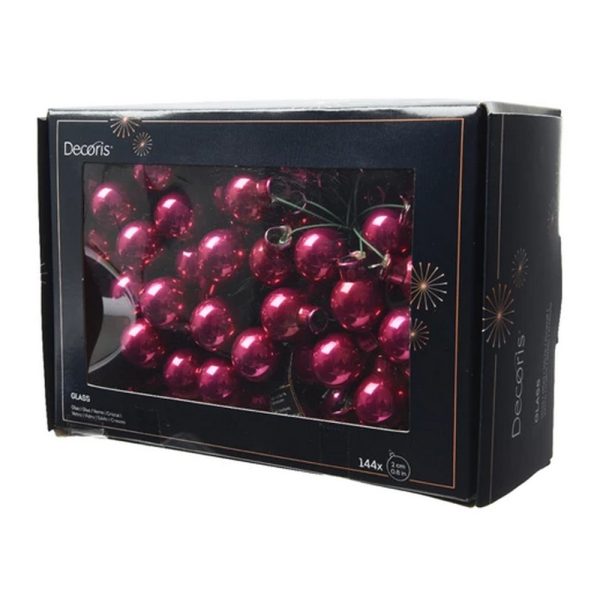 BOX 144 PALLINE DI NATALE DI VETRO DIAM. 2 CM rosso-melograno (Cod. 11123-26)