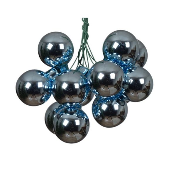BOX 144 PALLINE DI NATALE DI VETRO DIAM. 2 CM blu-ghiaccio (Cod. 11123-27)