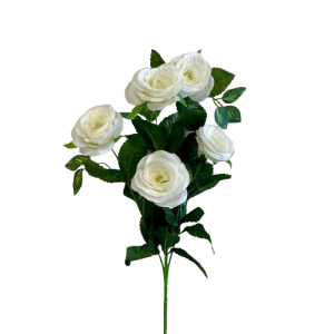RAMO ROSA 5 FIORI 80CM bianco (Cod. 34945-01)