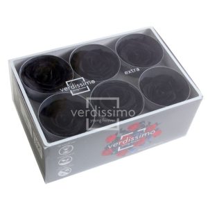 BOX TESTE DI ROSA D 6-6,5CM STABILIZ. PZ.6 nero (Cod. 8330-18)