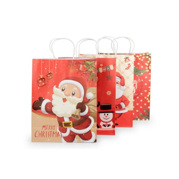 SET 16 PZ. BORSE DI CARTA NATALE 33X25,8X42,5 CM  (Cod. 38377-01)