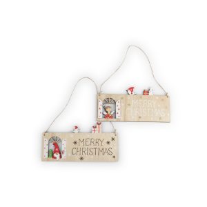 1 PZ. CARTELLO "MERRY CHRISTMAS" 12X23,5X27 CM  (Cod. 38369-01)