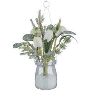 BUCANEVE INNEVATO IN VASO VETRO 18 CM  (Cod. 38235-01)