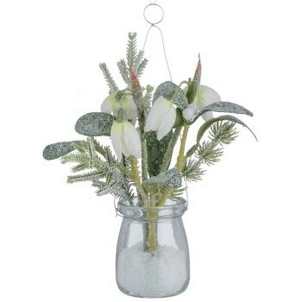 BUCANEVE INNEVATO IN VASO VETRO 18 CM  (Cod. 38235-01)