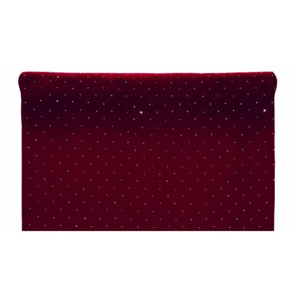ROTOLO VELLUTO XMAS DIAMONDS CM.48X1,8MT bordeaux (Cod. 38100-04)