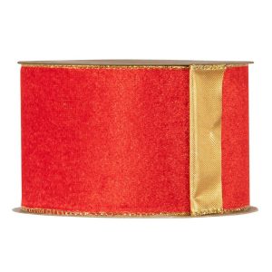 NASTRO VELVET XMAS MM.63X10 MT rosso (Cod. 38136-02)