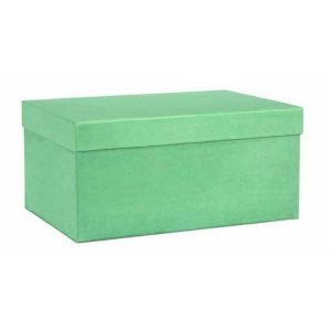 S/3 SCATOLE CM.47X33X23,5-CM.43X31X22- CM.40,5X28X20 verde-acqua (Cod. 38146-02)