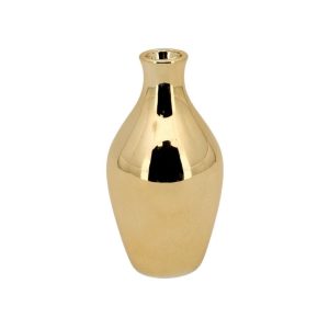 VASO COLLO STRETTO CERAMICA ORO 6X11 CM  (Cod. 38282-01)