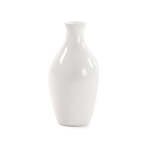 VASO COLLO STRETTO CERAMICA BIANCA 6X11 CM  (Cod. 38283-01)
