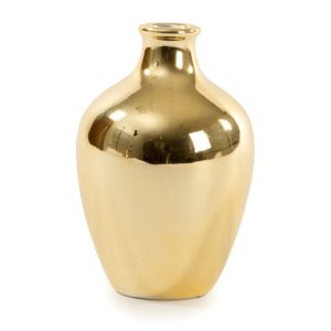 VASO PANCIUTO COLLO STRETTO CERAMICA ORO 8X12 CM  (Cod. 38284-01)