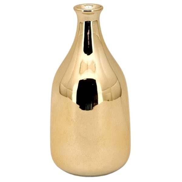 BOTTIGLIA BASA LARGA ALTA CERAMICA ORO 8X17 CM  (Cod. 38286-01)