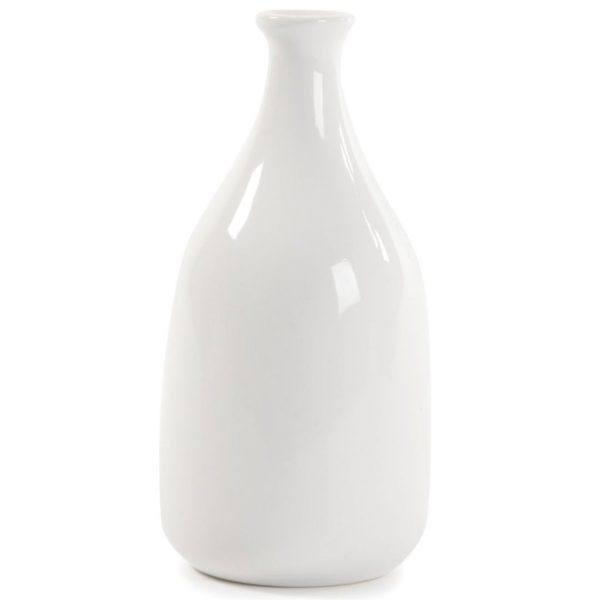 BOTTIGLIA BASA LARGA ALTA CERAMICA BIANCA 8X17 CM  (Cod. 38287-01)