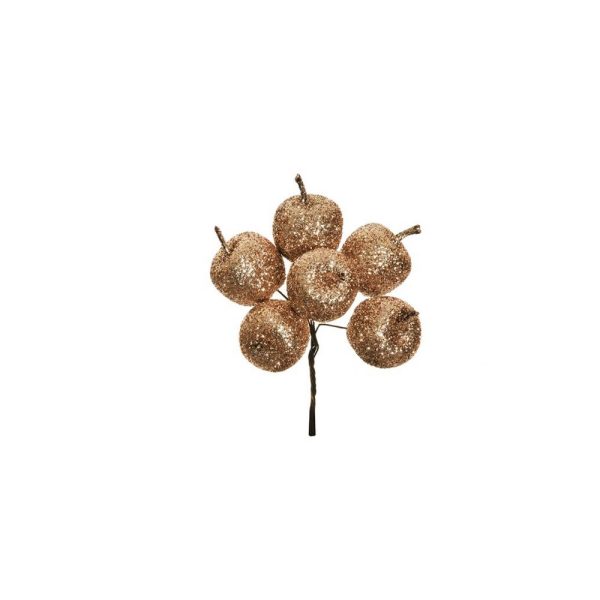 SET 12 PZ. PICK MELE GLITTER  D.2,5 CM antique-pink (Cod. 38363-01)