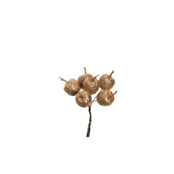 SET 12 PZ. PICK MELE GLITTER  D.2 CM antique-pink (Cod. 38364-01)