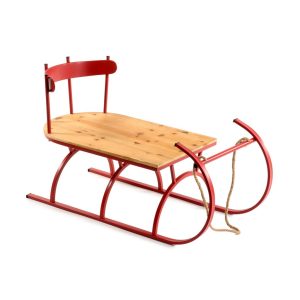 SLITTINO ROSSO IN METALLO 88X33X45 CM  (Cod. 38322-01)