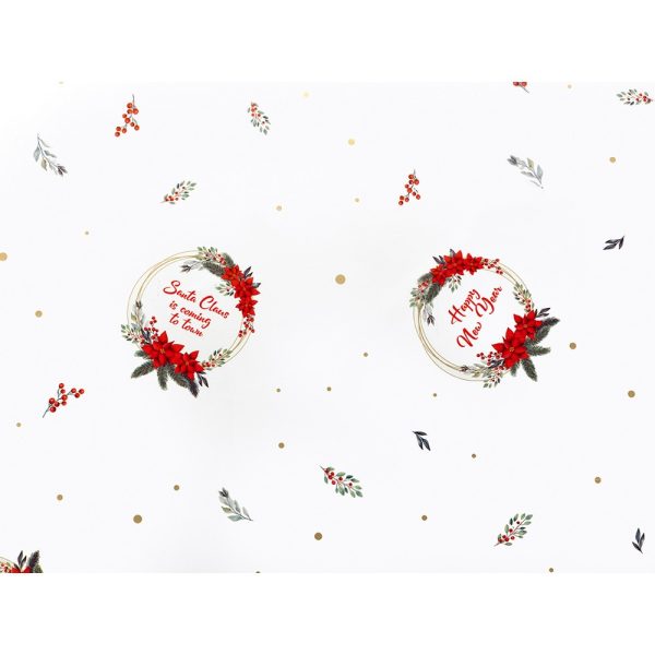 50PZ FOGLI TRAS PPL NEUTRO STAMPATO NATALE 30MY 100X130  xmas-star (Cod. 36836-01)