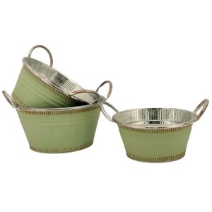 SET 3 CIOTOLE TONDE LATTA DA 21X10 A 26X13 CM  (Cod. 38313-01)