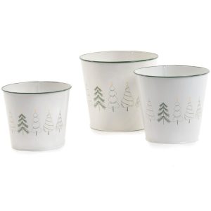 SET 3 CASPO' METALLO ALBERI NATALE DA 17X14 A 21X19 CM  (Cod. 38315-01)
