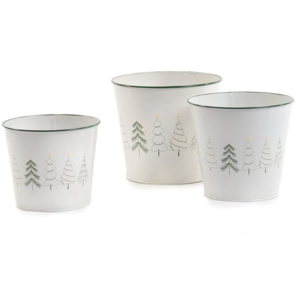 SET 3 CASPO' METALLO ALBERI NATALE DA 17X14 A 21X19 CM  (Cod. 38315-01)