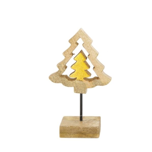DECORAZIONE IN LEGNO NATALIZIA 13x5x21 CM stella (Cod. 38470-01)
