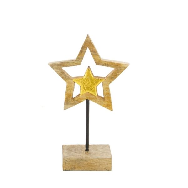 DECORAZIONE IN LEGNO NATALIZIA 13x5x21 CM albero (Cod. 38470-02)