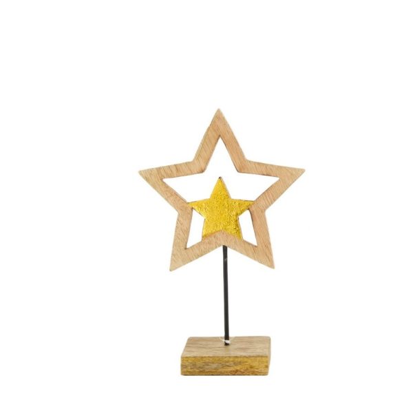 DECORAZIONE IN LEGNO NATALIZIA 19X6X29 CM stella (Cod. 38467-01)