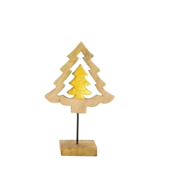 DECORAZIONE IN LEGNO NATALIZIA 19X6X29 CM albero (Cod. 38467-02)