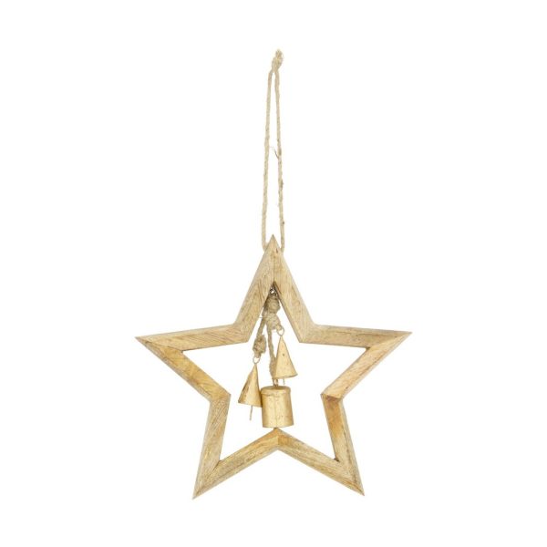  STELLA DA APPENDERE IN LEGNO 28X2X28 CM  (Cod. 38456-01)