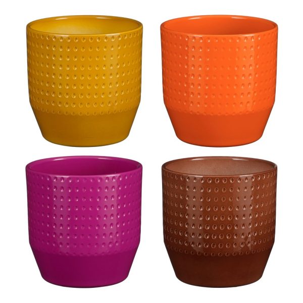 SET 4 PZ. VASO NOLA H.13 D.13,5 CM colori-assortiti (Cod. 38201-01)
