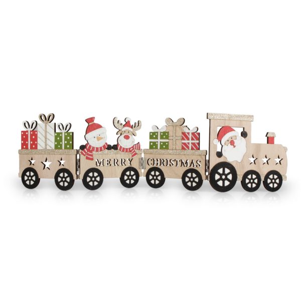 TRENINO DI LEGNO NATALIZIO H12,2X60 CM  (Cod. 38609-01)