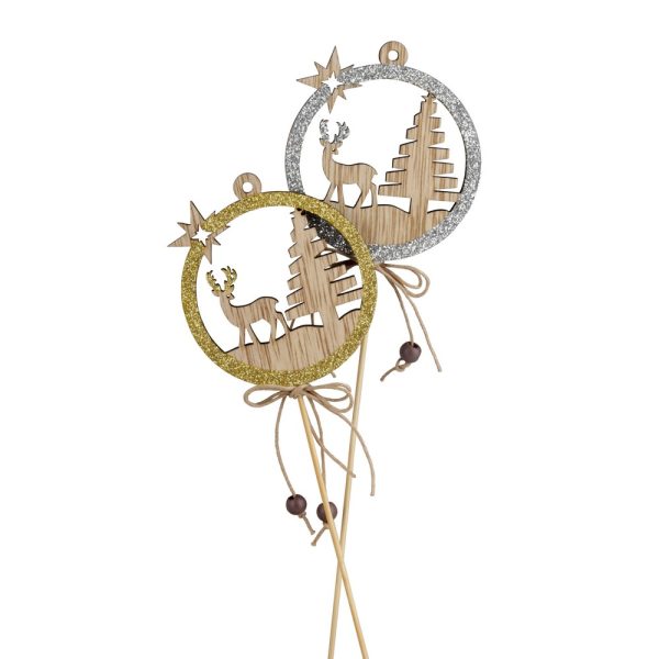 SET 10 PZ. STICK LEGNO SHINING NATURE 28,2 CM  (Cod. 38622-01)
