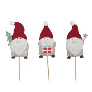 SET 6 PZ. PICK BABBO NATALE H.10,5 CM  (Cod. 38407-01)