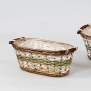 PORTAVASO OVALE VIMINI PER 2 VASI DA 14 CM   (Cod. 38660-01)